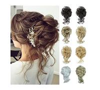 Chignon per donna Chignon sintetico Chignon riccio Onda disordinata Posticci ricci Estensioni per coda di cavallo Fascia elastica Estensioni per capelli scrunchy Pezzi di capelli finti per donna Chi