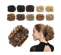 Chignon per donna Pettine con clip nell'estensione dei capelli ricci Onda disordinata Chignon riccio Pezzi per capelli Chignon sintetico Estensioni coda di cavallo con clip per donna Uso quotidiano