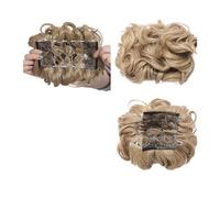 Chignon Pettine sintetico grande con clip nell'estensione dei capelli ricci Chignon Pezzi di capelli Donna Updo Cover Parrucchino Estensione Chignon Fasci di capelli umani(Ash blonde)