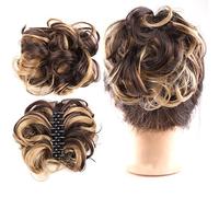Chignon Ricci ondulati corti elastici sintetici clip in artiglio for capelli chignon estensione dei capelli chignon disordinato pezzo di capelli arruffato updo clip for artiglio nel parrucchino for le