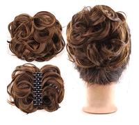 Chignon Ricci ondulati corti elastici sintetici clip in artiglio for capelli chignon estensione dei capelli chignon disordinato pezzo di capelli arruffato updo clip for artiglio nel parrucchino for le