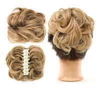Chignon Ricci ondulati corti elastici sintetici clip in artiglio for capelli chignon estensione dei capelli chignon disordinato pezzo di capelli arruffato updo clip for artiglio nel parrucchino for le