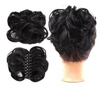 Chignon Ricci ondulati corti elastici sintetici clip in artiglio for capelli chignon estensione dei capelli chignon disordinato pezzo di capelli arruffato updo clip for artiglio nel parrucchino for le