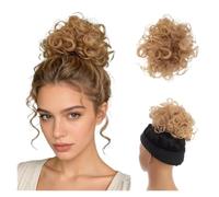 Chignon riccio biondo ombre, coda di cavallo disordinata con coulisse | Adatto for le donne che desiderano un'acconciatura semplice con chignon o coda di cavallo(Color5)