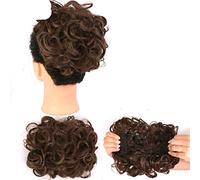 Chignon riccio di capelli grandi e disordinati da sposa con clip a pettine nella copertura della coda di capelli estensione della coda di cavallo capelli finti naturali sintetici-Q8-2-30