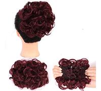 Chignon riccio di capelli grandi e disordinati da sposa con clip a pettine nella copertura della coda di capelli estensione della coda di cavallo capelli finti naturali sintetici-Q8-99J