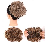 Chignon riccio di capelli grandi e disordinati da sposa con clip a pettine nella copertura della coda di capelli estensione della coda di cavallo capelli finti naturali sintetici-Q8-14T613