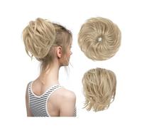 Chignon Sintetico Elastico Disordinato Panino Capelli Finti Chignon Ricci Scrunchie Updo Ciambella Posticci Fasce Fascio Coda Capelli Biondi for Le Donne Chignon per capelli da donna(Ash Blonde)