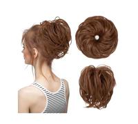 Chignon Sintetico Elastico Disordinato Panino Capelli Finti Chignon Ricci Scrunchie Updo Ciambella Posticci Fasce Fascio Coda Capelli Biondi for Le Donne Posticci Chignon(Light Auburn)