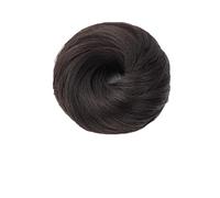 Chignon sintetico elastico marrone biondo capelli lisci ricci chignon pezzo di capelli chignon coulisse for donna(Brown black)