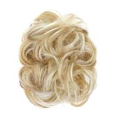 Chignon sintetico spettinato, chignon, chignon alto, clip for capelli, extension for capelli corti, ricci, ondulati, neri e biondi, for donne(F)
