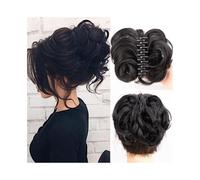 chignon spettinati per donne, Chignon spettinato senza sforzo, artefatto for capelli pigri for acconciature veloci ed eleganti, per donne, extension per capelli naturali per do(Black)