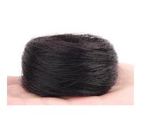 Chignon spettinato, chignon liscio per donna, extension per capelli neri, chignon corto con coda di cavallo, extension per capelli veri, capelli umani lisci regolabili,Natural Color-A