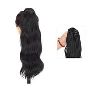 Chignon Spettinato per Donna 1-Pack Ondulata Lunga Clip di Artiglio Coda Cavallo Estensione Dei Capelli Sintetica Delle Signore Soffici Nero Marrone Parrucca Chignon Spettinato(04)