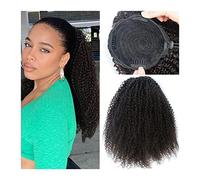 Chignon Spettinato per Donna 12-26 pollici Estensioni dei capelli a coda di cavallo ricci afro con coulisse Parrucca pettine for Capelli veri brasiliani for donne nere Chignon Spettinato(20Inch 100g)