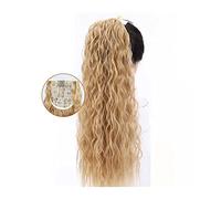 Chignon Spettinato per Donna 22 pollici Lungo Corn Wave Coda di Cavallo Estensione Dei Capelli Sintetici Fluffy Ricci Della Fascia Clip Parrucca Delle Donne del Panino Chignon Spettinato(07)