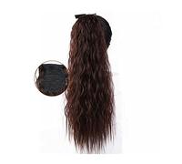 Chignon Spettinato per Donna 22 pollici Lungo Corn Wave Coda di Cavallo Estensione Dei Capelli Sintetici Fluffy Ricci Della Fascia Clip Parrucca Delle Donne del Panino Chignon Spettinato(05)