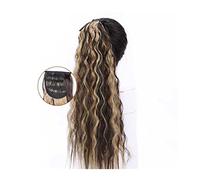 Chignon Spettinato per Donna 22 pollici Lungo Corn Wave Coda di Cavallo Estensione Dei Capelli Sintetici Fluffy Ricci Della Fascia Clip Parrucca Delle Donne del Panino Chignon Spettinato(09)