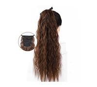 Chignon Spettinato per Donna 22 pollici Lungo Corn Wave Coda di Cavallo Estensione Dei Capelli Sintetici Fluffy Ricci Della Fascia Clip Parrucca Delle Donne del Panino Chignon Spettinato(04)