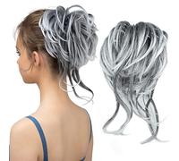 Chignon Spettinato per Donna Chignon disordinato sintetico con elastico in gomma Parrucca Ricci Scratch Estensioni coda di cavallo Ciambella Parrucche for donna Chignon Spettinato(1B 171T1001)