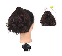 Chignon Spettinato per Donna Chignon disordinato sintetico corto ricci coda di cavallo estensioni dei capelli delle donne naturale clip artiglio parrucca marrone nero for Chignon Spettinato(C)
