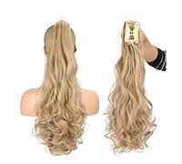 Chignon Spettinato per Donna Coda di cavallo ondulata Estensione dei capelli sintetica lunga Clip artiglio in fibra resistente al calore Parrucca for le donne Chignon Spettinato(28)