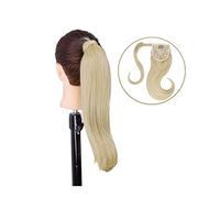 Chignon Spettinato per Donna Coda di cavallo sintetica lunga e dritta avvolgente for parrucche Extension Bun 18 pollici Clip for capelli a coda for le donne for l'uso quotidiano Chignon Spettinato(18)