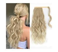Chignon Spettinato per Donna Coda di cavallo sintetica ondulata lunga da 20 pollici che allunga la parrucca a coda for le donne Parrucche sintetiche morbide e Chignon Spettinato(Ombre Blonde)