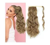 Chignon Spettinato per Donna Coda di cavallo sintetica ondulata lunga da 20 pollici che allunga la parrucca a coda for le donne Parrucche sintetiche morbide e Chignon Spettinato(Brown Gold)