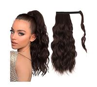 Chignon Spettinato per Donna Coda di cavallo sintetica ondulata lunga da 20 pollici che allunga la parrucca a coda for le donne Parrucche sintetiche morbide e Chignon Spettinato(Chestnut Brown)