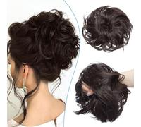 Chignon Updo disordinato per le donne sintetiche, scrunchies a ciambella, chignon, extension per capelli da biondo cenere a biondo ossigenato