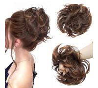 Chignon Updo disordinato per le donne sintetiche, scrunchies a ciambella, chignon, extension per capelli da biondo cenere a biondo ossigenato