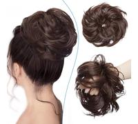 Chignon Updo disordinato per le donne sintetiche, scrunchies a ciambella, chignon, extension per capelli da biondo cenere a biondo ossigenato