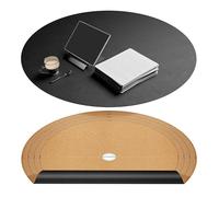 Chihein Tovaglietta rotonda, diametro 762mm/30/2,5ft, in sughero e PU nero, Tagliabile a semicerchio o come copritavolo da 600mm a 762mm