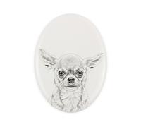 Chihuahua a pelo corto lapide con foto di cane Art-Dog