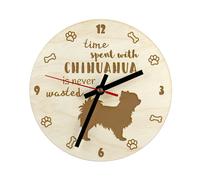 Chihuahua A Pelo Lungo Orologio In Compensato Art-Dog