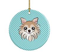 Chihuahua Blu A Scacchi Ornamenti Di Albero Di Natale Ceramica Addobbi Per Natale Con Cordino Ciondoli Decorazione Albero Di Natalizia