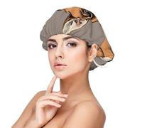 Chihuahua Bulldog Carino Carlino Cane Animale Domestico Amici Cucciolo Beige,Cuffia da notte in raso per adulti - Cuffia da notte elastica per donna, copricapelli per la notte