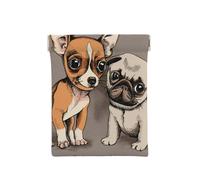 Chihuahua Bulldog carino carlino cane animale domestico amici cucciolo beige, Spremere il portafoglio superiore da donna Borsa portaoggetti Piccola portamonete Portamonete