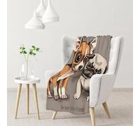 Chihuahua Bulldog Carlino Carino Cane Animale Domestico Amici Cucciolo Beige,Coperta morbida, calda, anti-pilling, in flanella, peluche, 76 x 102 cm
