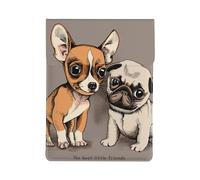 Chihuahua Bulldog Carlino Carino Cane Animale Domestico Amici Cucciolo Beige, Custodia per laptop in pelle PU, borsa per notebook, custodia per laptop, custodia per tablet