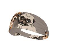 Chihuahua Bulldog Carlino Carino Cane Animale Domestico Amici Cucciolo Beige,Fascia elastica per capelli multiuso unisex, fascia antisudore sportiva