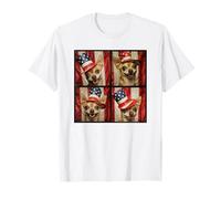 Chihuahua Cane Rosso Bianco Blu Photobooth 4 luglio Animali Maglietta