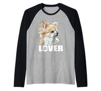 Chihuahua Capelli Lunghi Amante Chiwawa Dog Love Maglia con Maniche Raglan