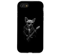 Chihuahua che suona la chitarra musica rock amante dei cani Custodia per iPhone SE (2020) / 7/8