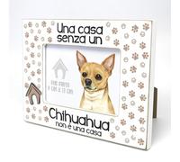 CHIHUAHUA - Cornice per foto con testo. Cornice con motivo di cane. Una foto, una foto con un animale domestico. Da appoggiare o appendere. Un regalo per ogni amante dei cani.