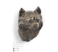 Chihuahua dai capelli lunghi - statua del cane per appendere al muro, Art Dog IT