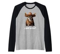 Chihuahua Divertente e Spagnolo - Che Succede? Maglia con Maniche Raglan
