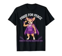 Chihuahua Dog Paws Pace Consapevolezza della violenza Domestica 2026 Maglietta