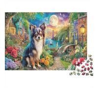 Chihuahua Dream Puzzle 1000 Pezzi Per Adulti, Puzzle 1000 Pezzi Moonlit Town Sfida Impossibile Giochi Educativi Giochi Per La Decorazione Della Casa 52x38cm/1000pcs
